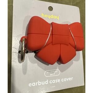 New Heyday Red Bow Earbud Case Cover Fits Apple AirPods Gen 3 Holiday Novelty